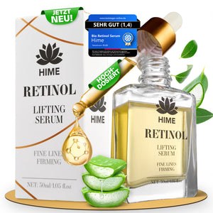 Retinol Serum 1% – Anti-Aging Serum mit Aloe Vera, Jojobaöl & Vitamin E, HIME®