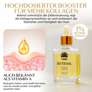 Retinol Serum 1% – Anti-Aging Serum mit Aloe Vera, Jojobaöl & Vitamin E, HIME®