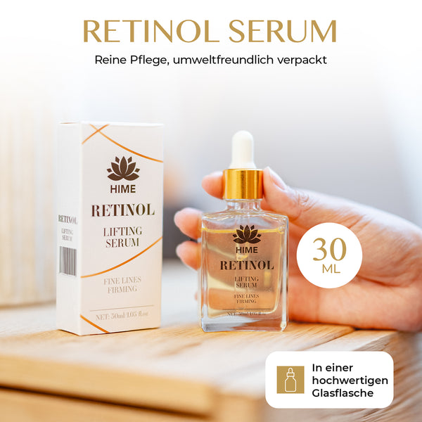 Retinol Serum 1% – Anti-Aging Serum mit Aloe Vera, Jojobaöl & Vitamin E, HIME®