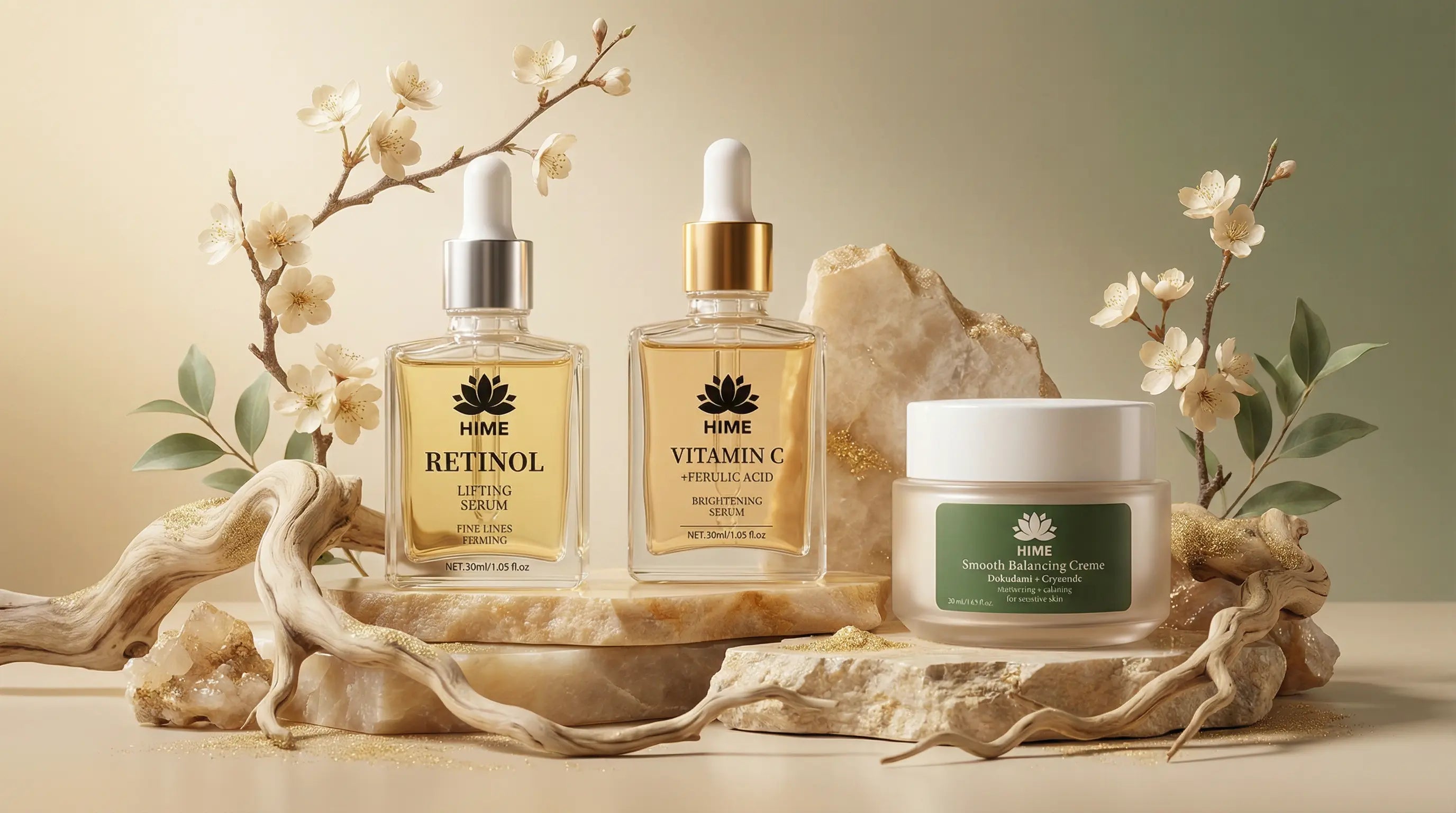 Natürliche Hautpflegeprodukte von HIME für empfindliche Haut