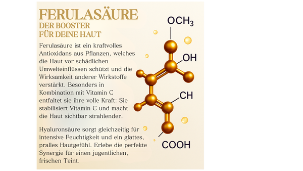 Vitamin C Serum hochdosiert - Anti-Aging-Formel mit Ferulasäure, Aloe Vera & Hyaluronsäure | Faltenreduktion, Feuchtigkeits-Booster für empfindliche Haut– ohne Zusatzstoffe, Bio, 15% Vitamin C, | Hime®